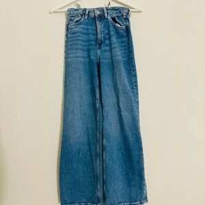 H&M Blue Wide-Leg High-Waisted Jeans KIDS US 12